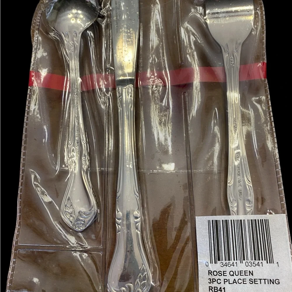 NWT Reed & Barton Rose Queen Stainless Flatware 3-Piece Place Settings, Set of 4